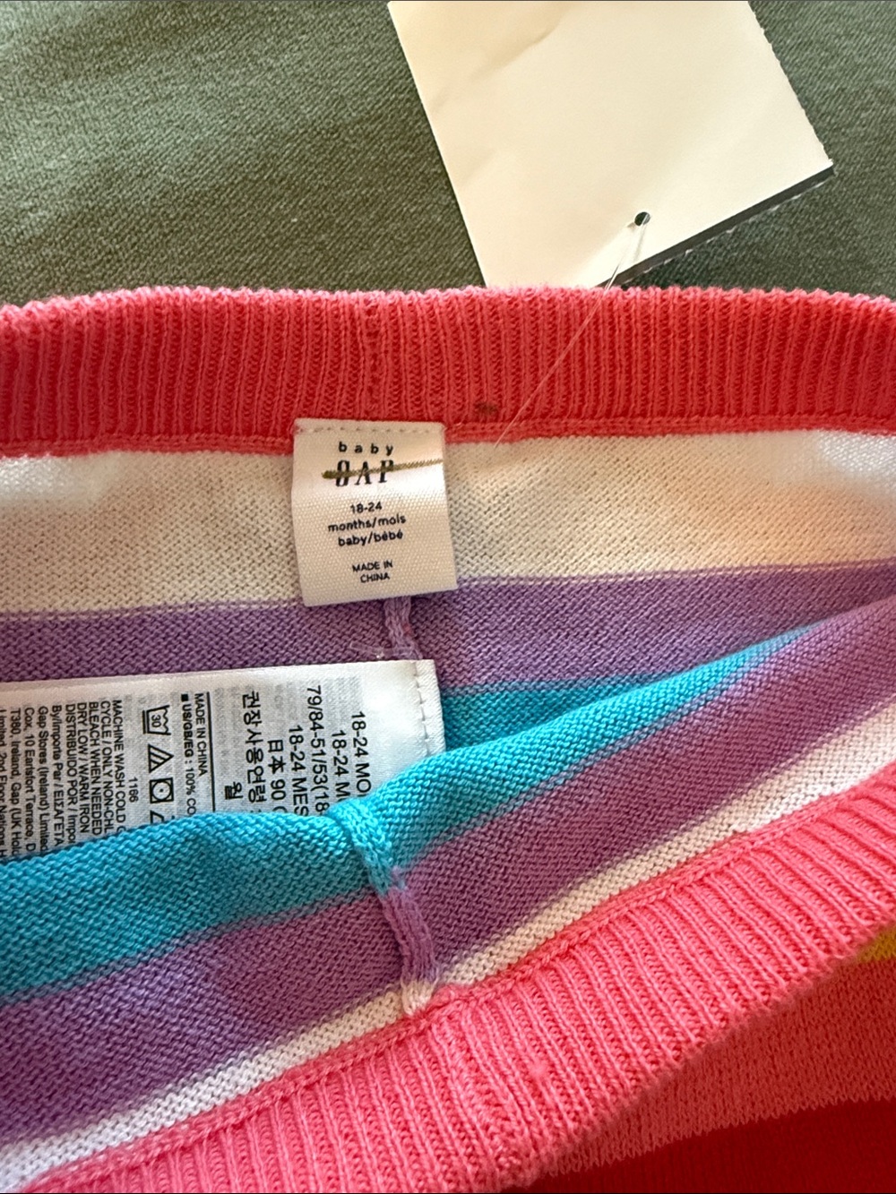 Gap Baby Rainbow Stripe Knit Leggings - Multicolor - Picture 2 of 2